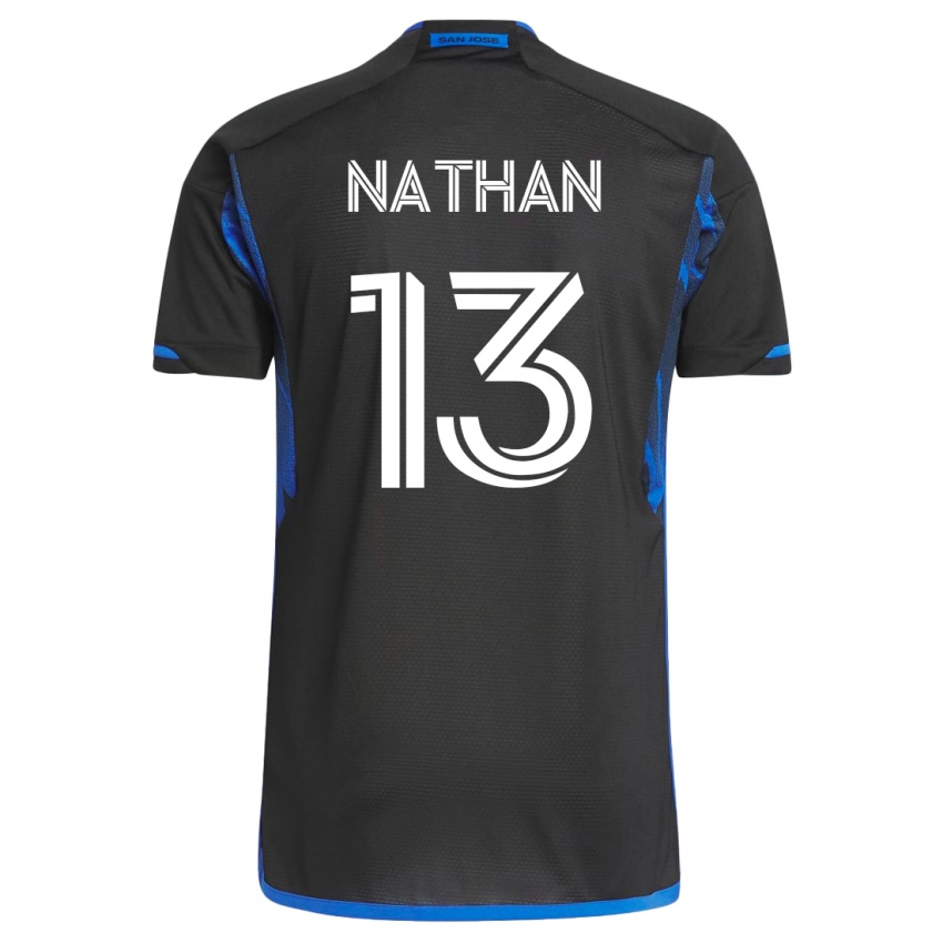 Dětské Nathan #13 Modrá, Černá Domů Hráčské Dresy 2023/24 Dres