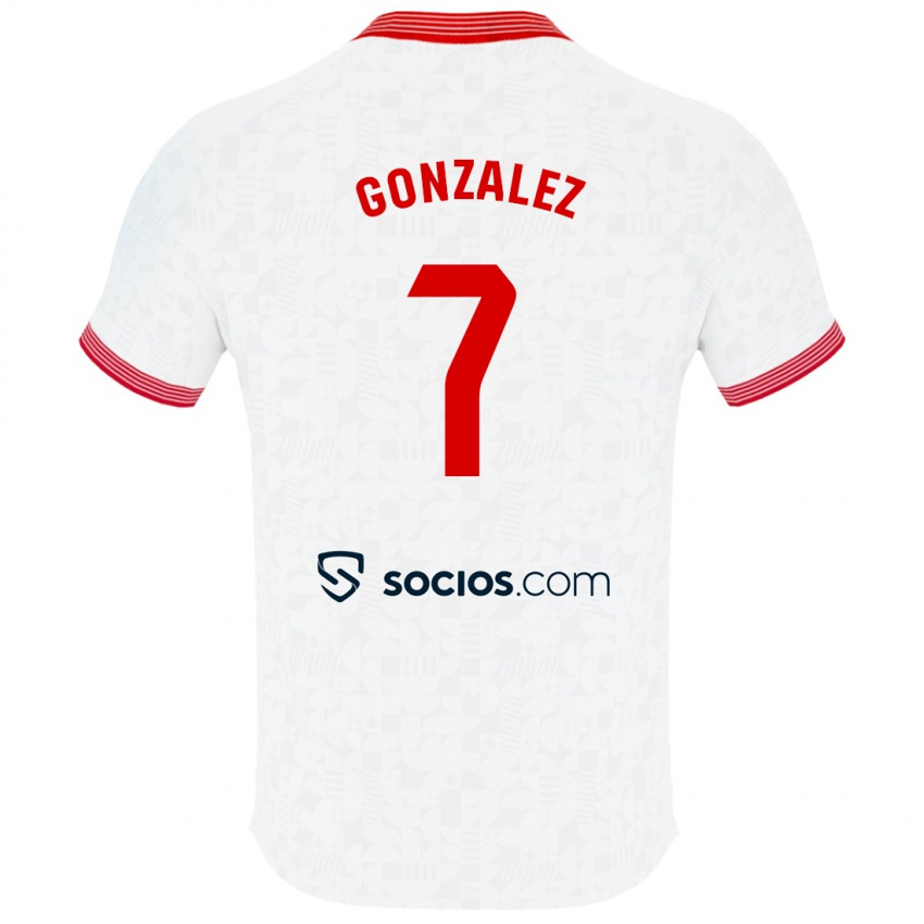 Dětské Juan González #7 Bílý Domů Hráčské Dresy 2023/24 Dres