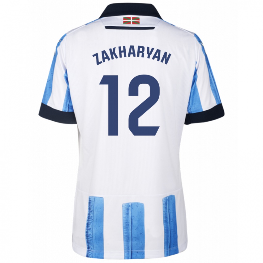 Dětské Arsen Zakharyan #12 Modrá Bílá Domů Hráčské Dresy 2023/24 Dres