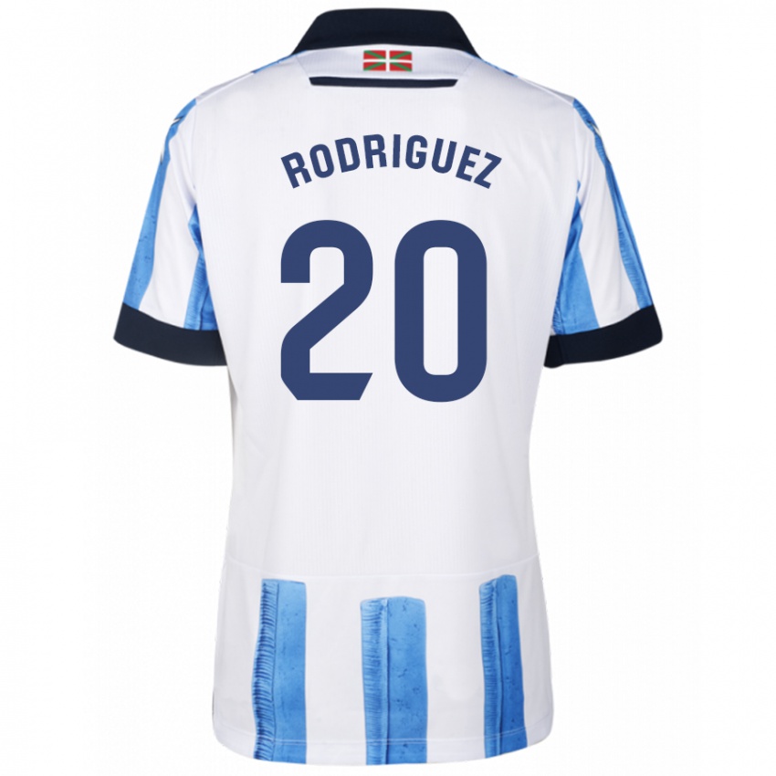 Dětské Mikel Rodriguez #20 Modrá Bílá Domů Hráčské Dresy 2023/24 Dres