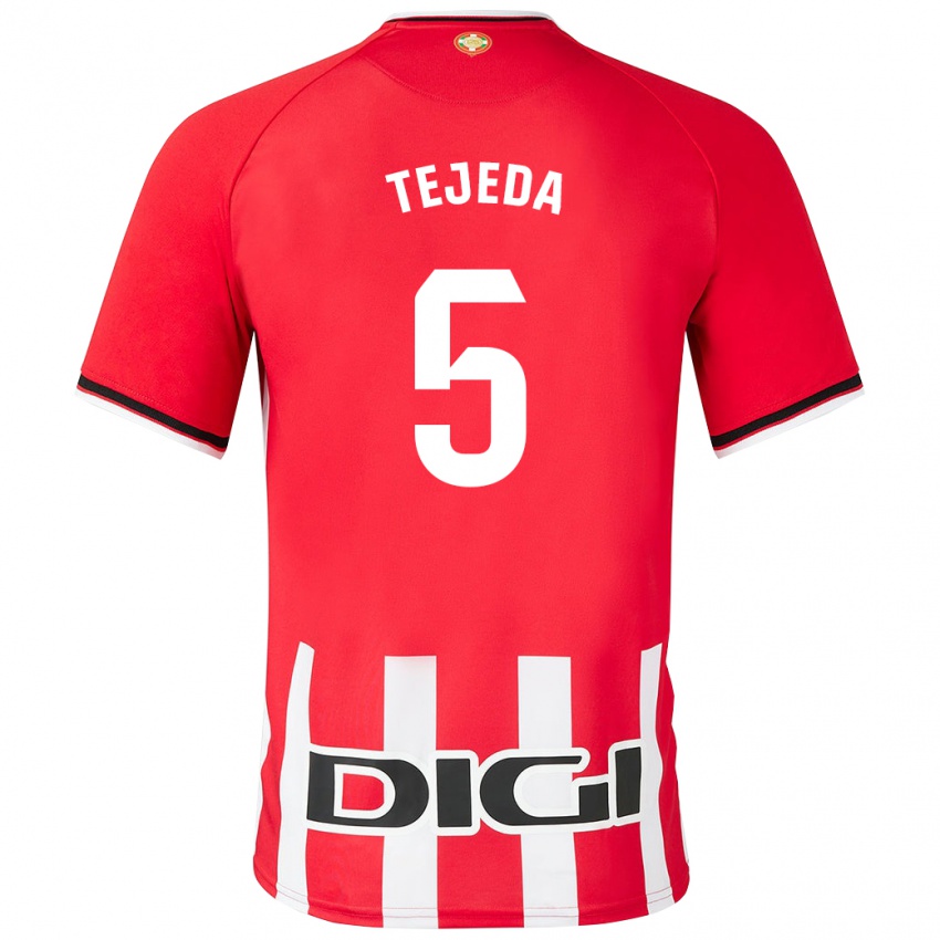 Dětské Diego Tejeda #5 Červené Domů Hráčské Dresy 2023/24 Dres