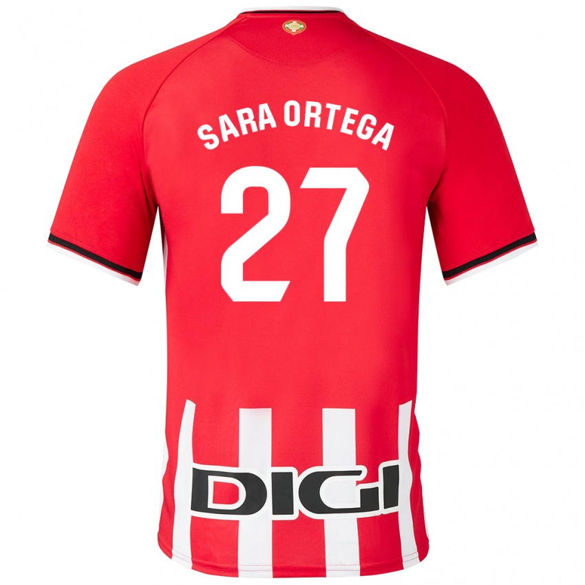 Dětské Sara Ortega Ruiz #27 Červené Domů Hráčské Dresy 2023/24 Dres