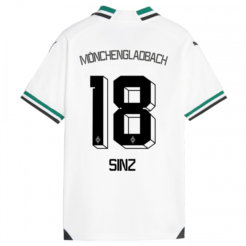 Pánské Michelle Sinz #18 Bílá Zelená Domů Hráčské Dresy 2023/24 Dres
