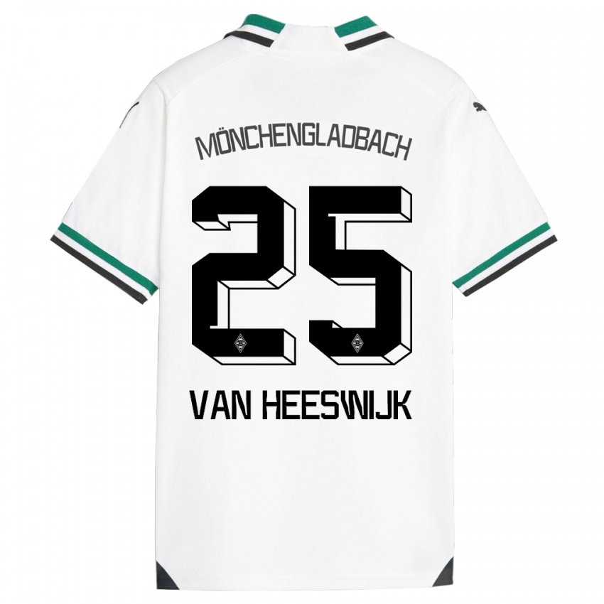 Pánské Amber Van Heeswijk #25 Bílá Zelená Domů Hráčské Dresy 2023/24 Dres
