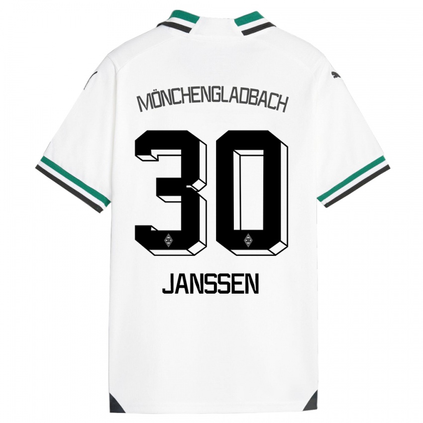 Pánské Annalena Janssen #30 Bílá Zelená Domů Hráčské Dresy 2023/24 Dres