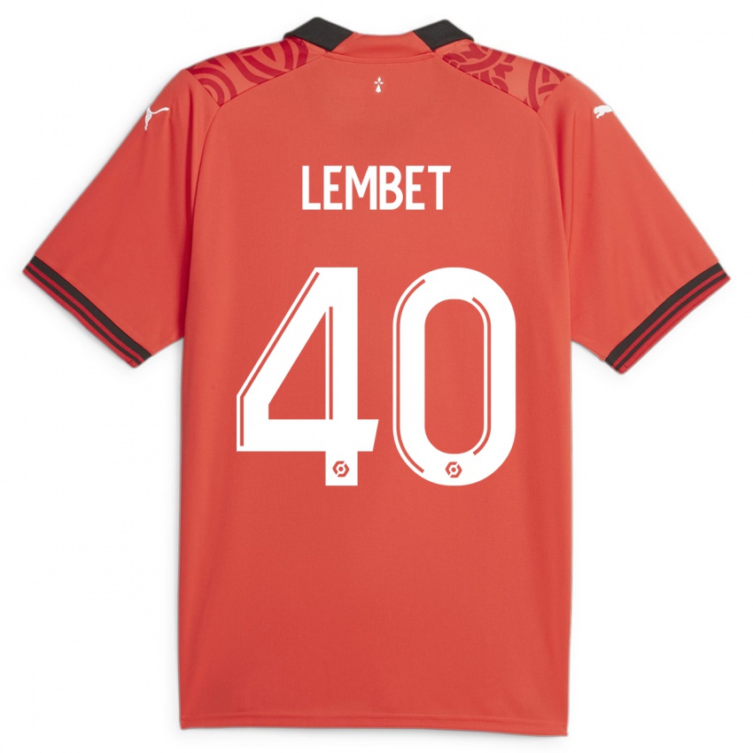 Pánské Geoffrey Lembet #40 Červené Domů Hráčské Dresy 2023/24 Dres