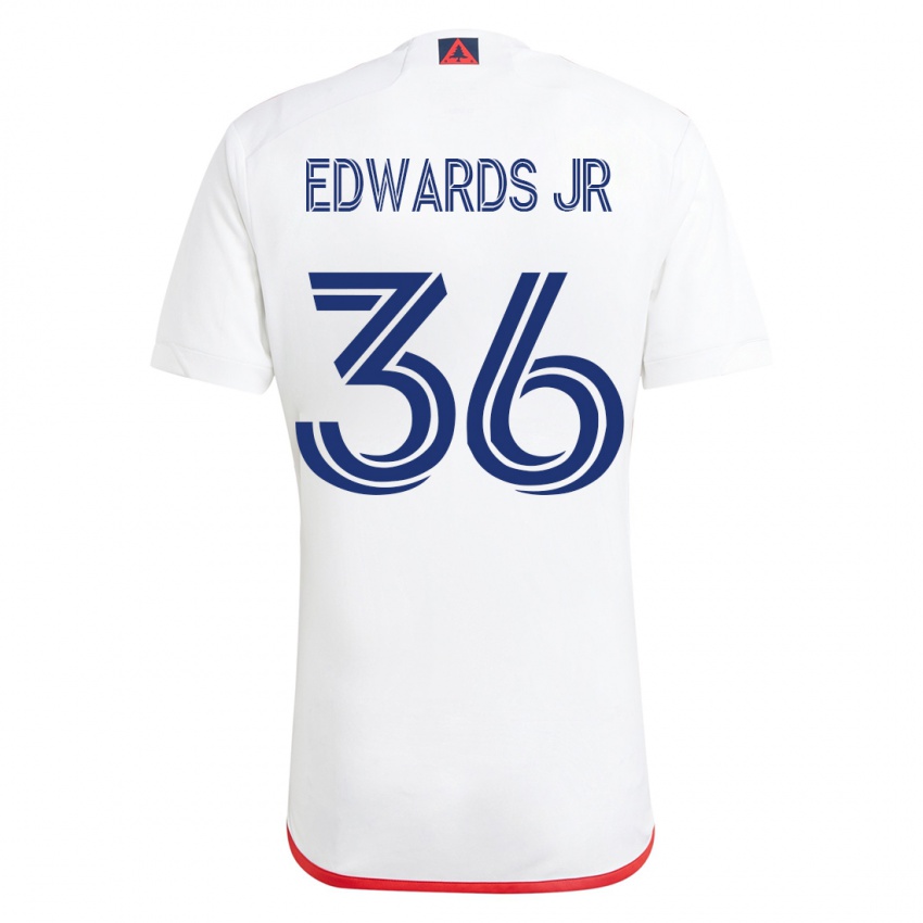 Pánské Earl Edwards Jr. #36 Bílá Červená Daleko Hráčské Dresy 2023/24 Dres