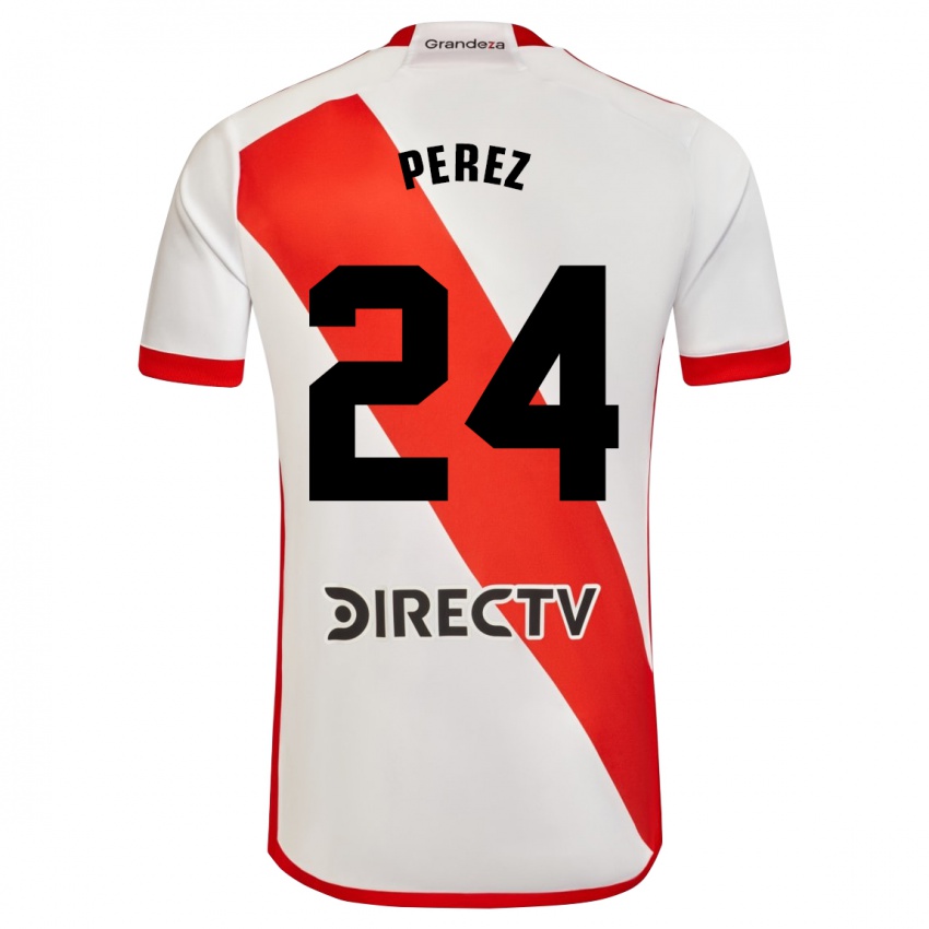 Dámské Enzo Perez #24 Bílá Červená Domů Hráčské Dresy 2023/24 Dres