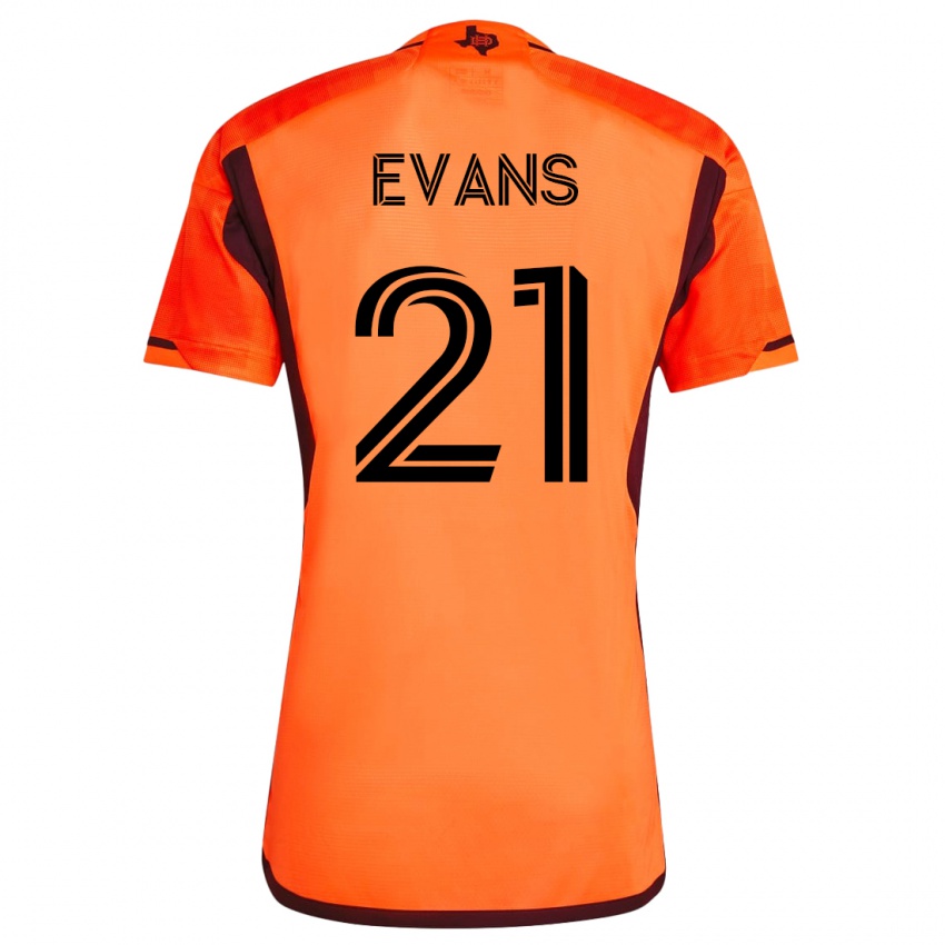 Dámské Jacob Evans #21 Oranžový Domů Hráčské Dresy 2023/24 Dres