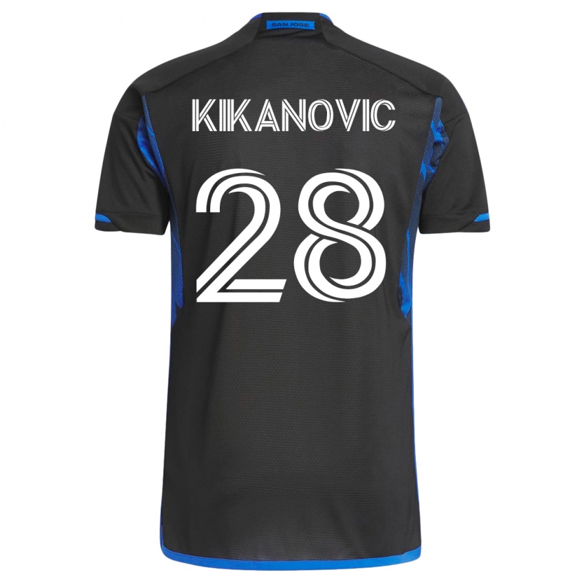Dámské Benjamin Kikanovic #28 Modrá, Černá Domů Hráčské Dresy 2023/24 Dres
