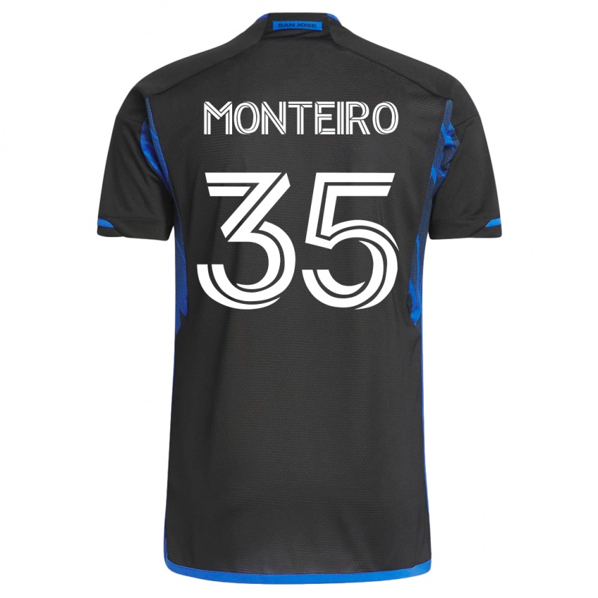 Dámské Jamiro Monteiro #35 Modrá, Černá Domů Hráčské Dresy 2023/24 Dres