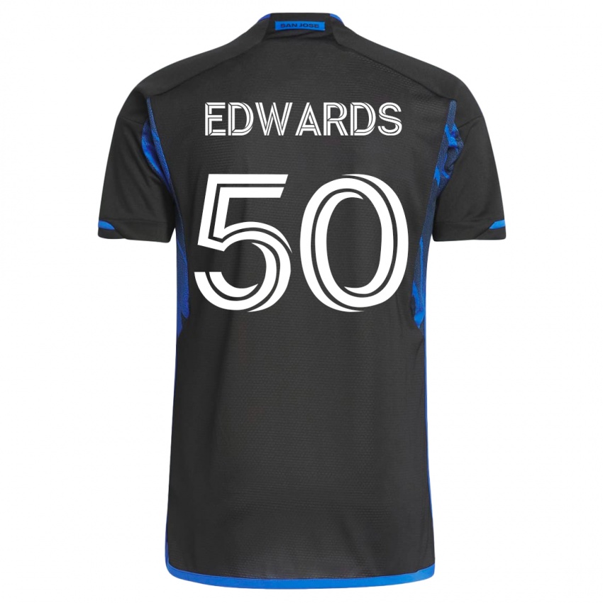 Dámské Aaron Edwards #50 Modrá, Černá Domů Hráčské Dresy 2023/24 Dres