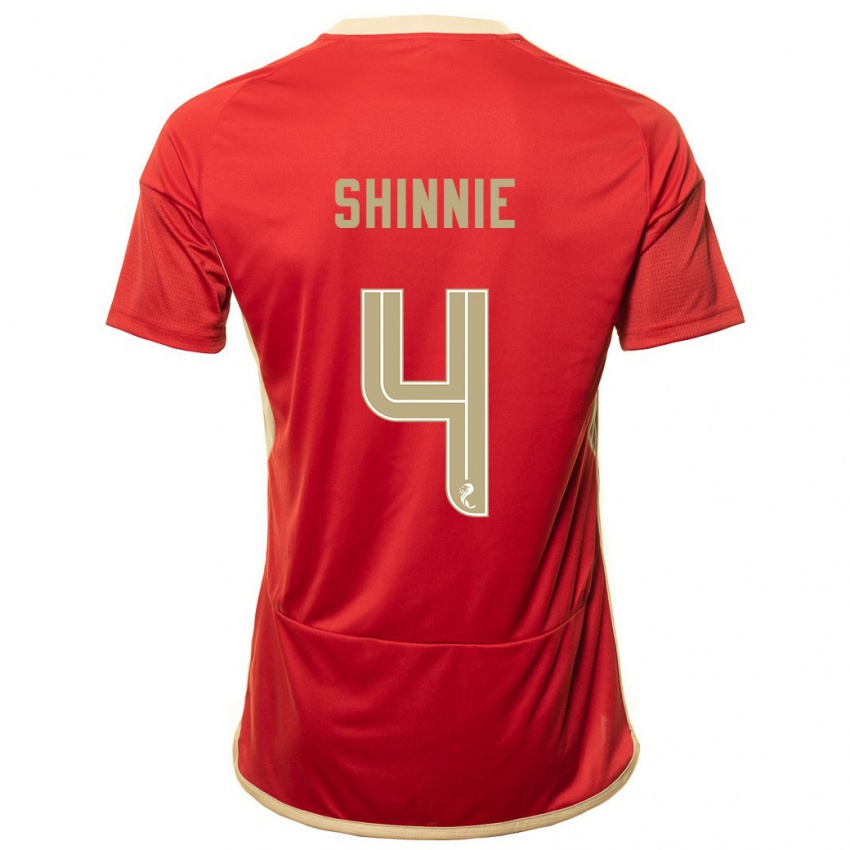 Dětské Graeme Shinnie #4 Červené Domů Hráčské Dresy 2023/24 Dres
