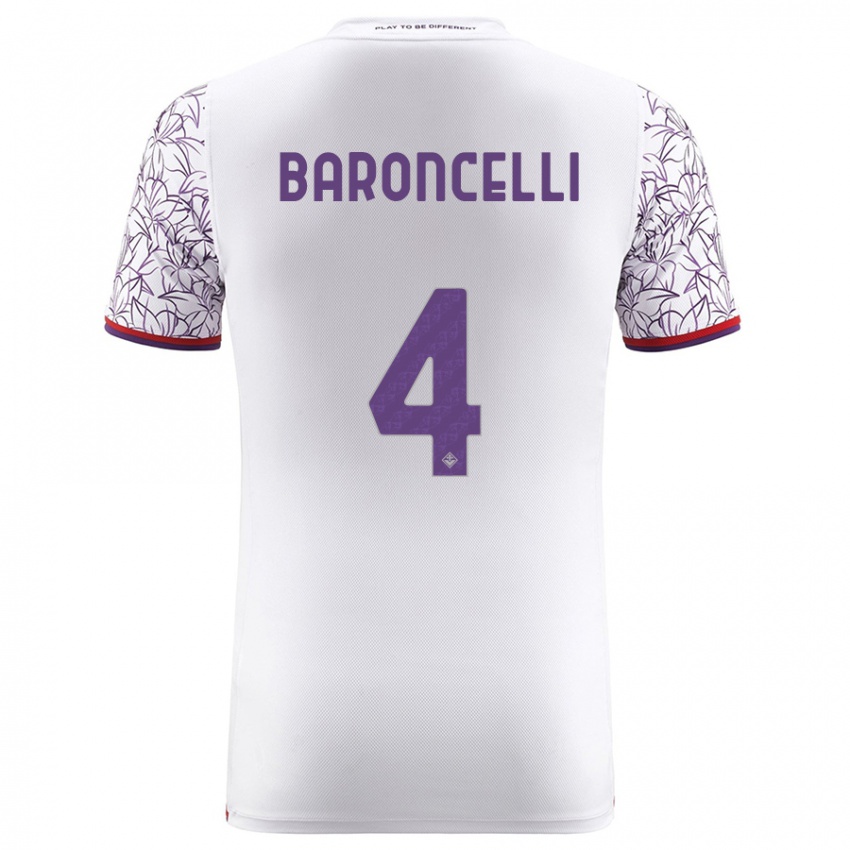 Dětské Leonardo Baroncelli #4 Bílý Daleko Hráčské Dresy 2023/24 Dres