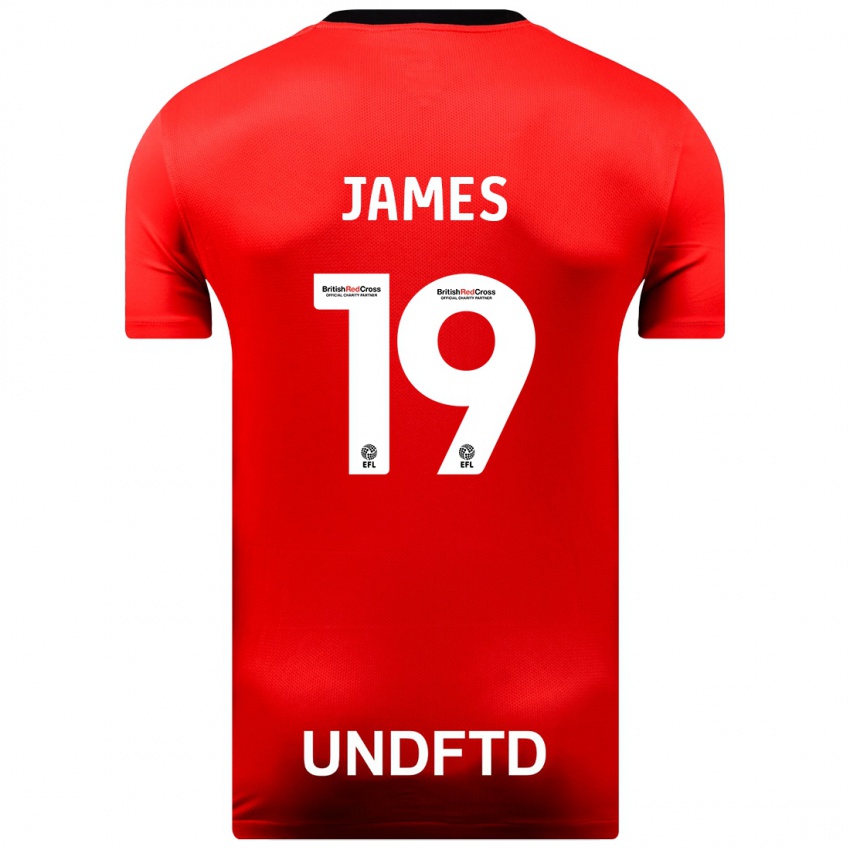 Pánské Jordan James #19 Červené Daleko Hráčské Dresy 2023/24 Dres