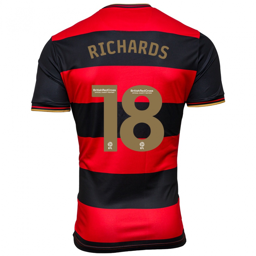 Pánské Taylor Richards #18 Černá Červená Daleko Hráčské Dresy 2023/24 Dres