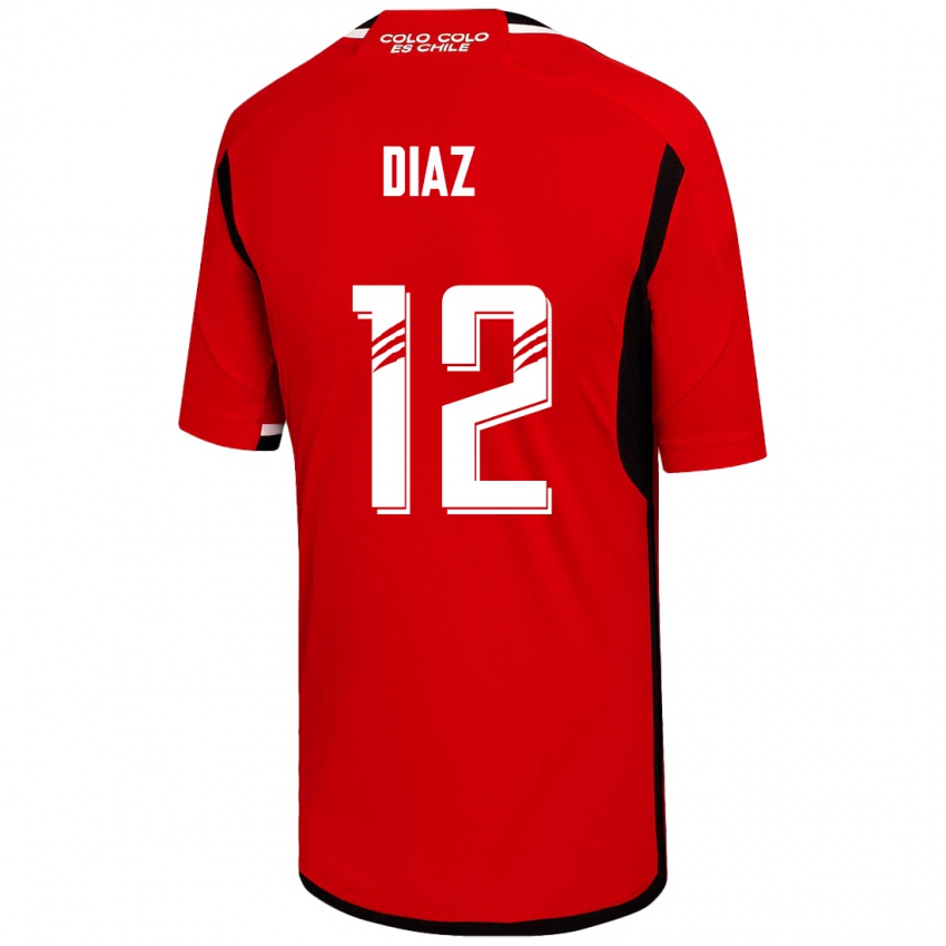 Pánské Javiera Díaz #12 Červené Daleko Hráčské Dresy 2023/24 Dres