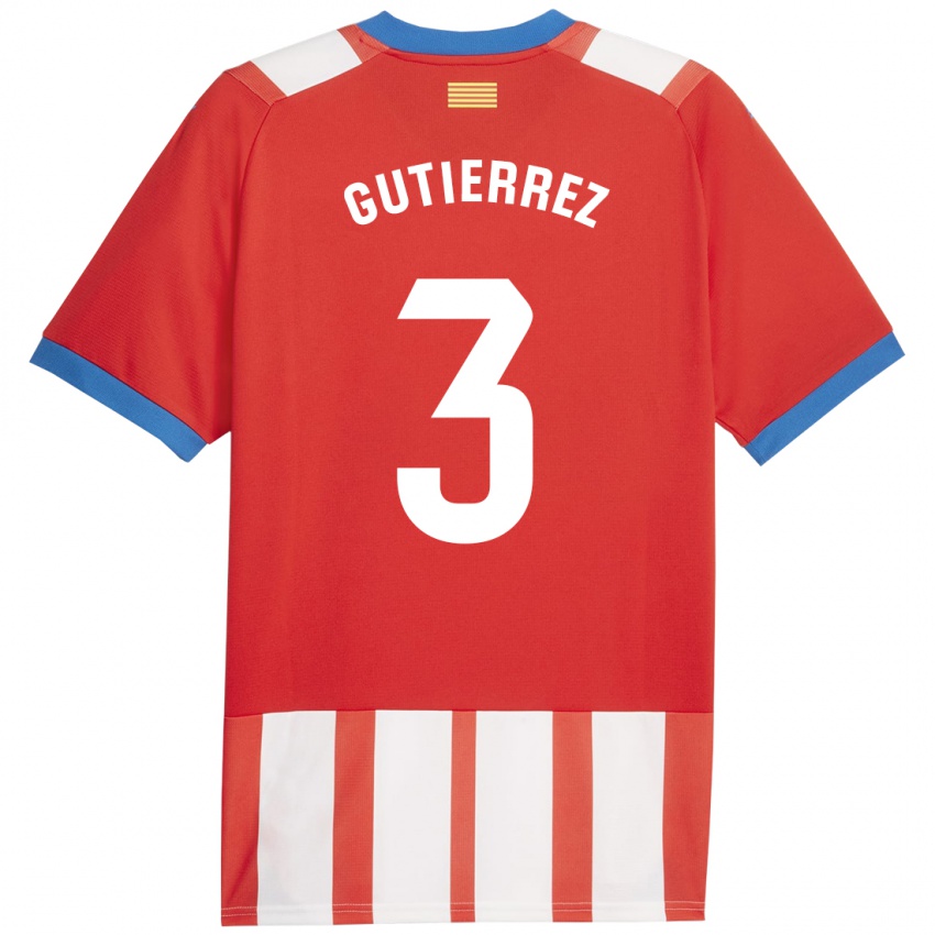 Dámské Miguel Gutierrez #3 Červená Bílá Domů Hráčské Dresy 2023/24 Dres
