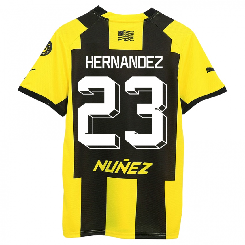 Dámské Abel Hernandez #23 Žlutá Černá Domů Hráčské Dresy 2023/24 Dres