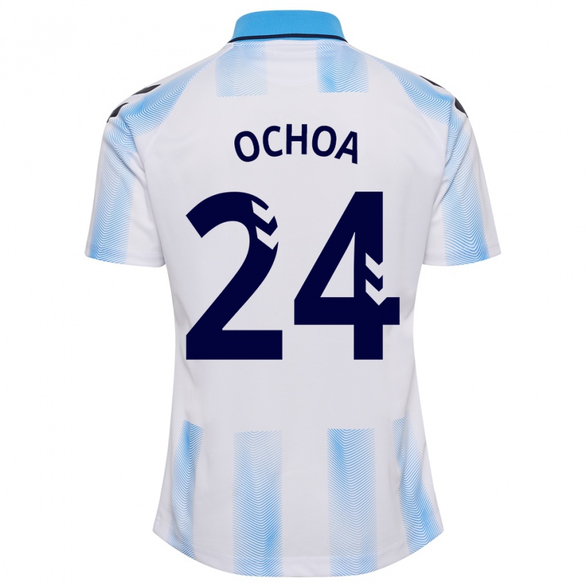 Dámské Aarón Ochoa #24 Bílá Modrá Domů Hráčské Dresy 2023/24 Dres