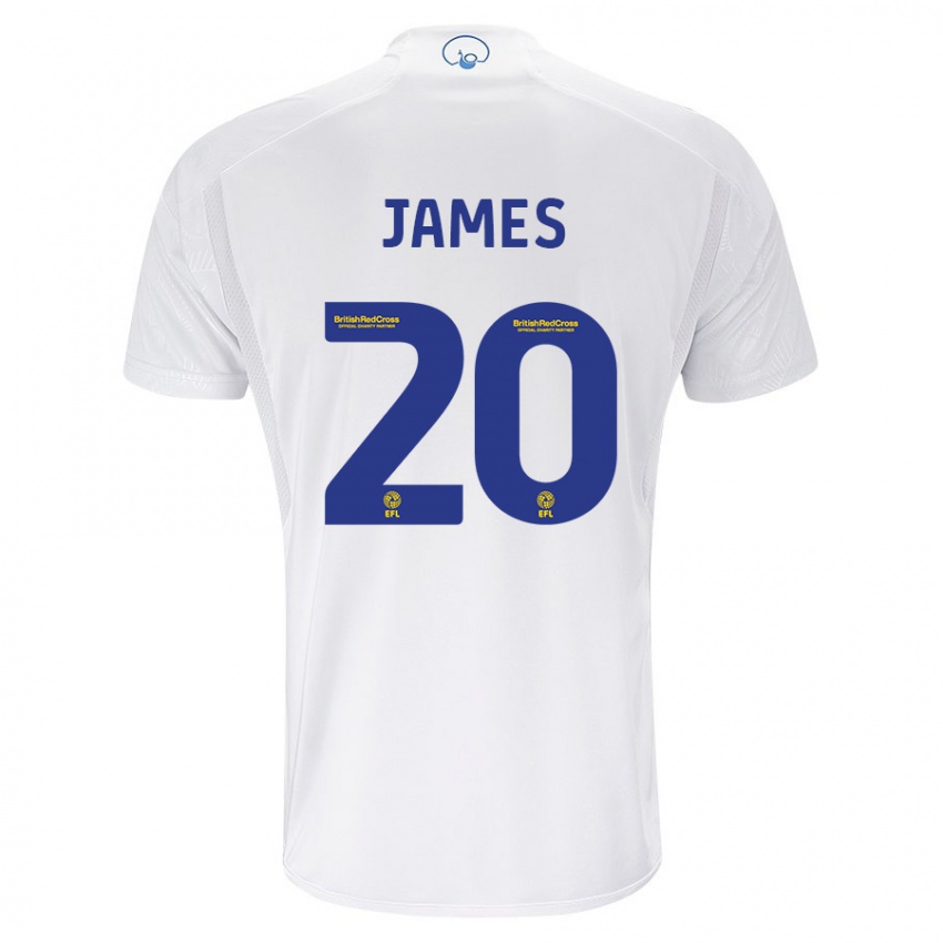 Dámské Daniel James #20 Bílý Domů Hráčské Dresy 2023/24 Dres