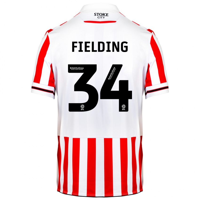 Dámské Frank Fielding #34 Červená Bílá Domů Hráčské Dresy 2023/24 Dres