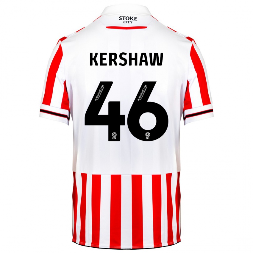 Dámské Ben Kershaw #46 Červená Bílá Domů Hráčské Dresy 2023/24 Dres