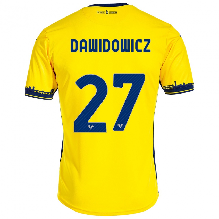 Dámské Pawel Dawidowicz #27 Žlutá Daleko Hráčské Dresy 2023/24 Dres