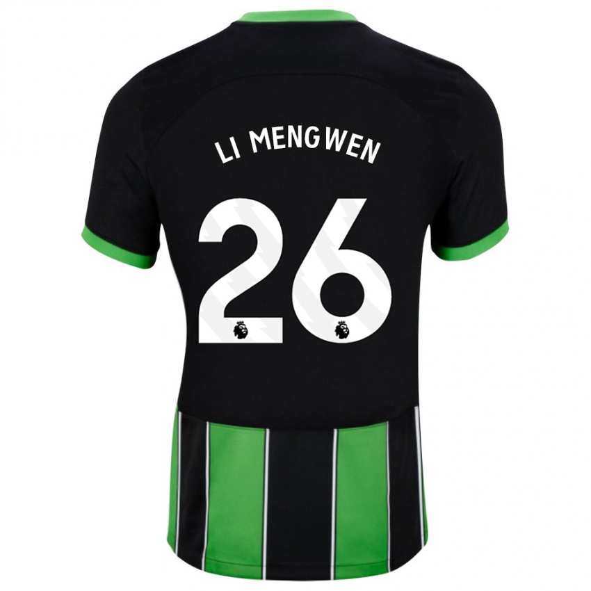 Dámské Li Mengwen #26 Černá Zelená Daleko Hráčské Dresy 2023/24 Dres