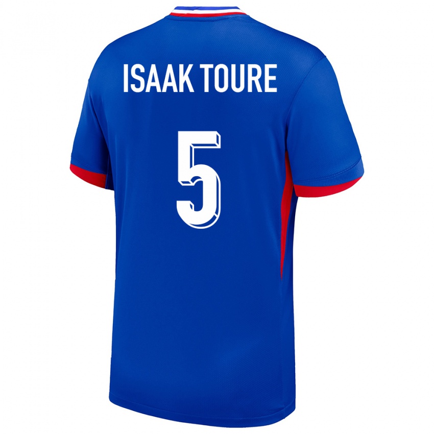 Dětské Francie Souleymane Isaak Toure #5 Modrý Domů Hráčské Dresy 24-26 Dres