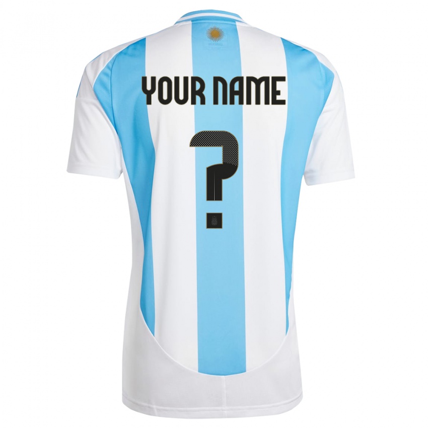 Dětské Argentina Tvé Jméno #0 Bílá Modrá Domů Hráčské Dresy 24-26 Dres