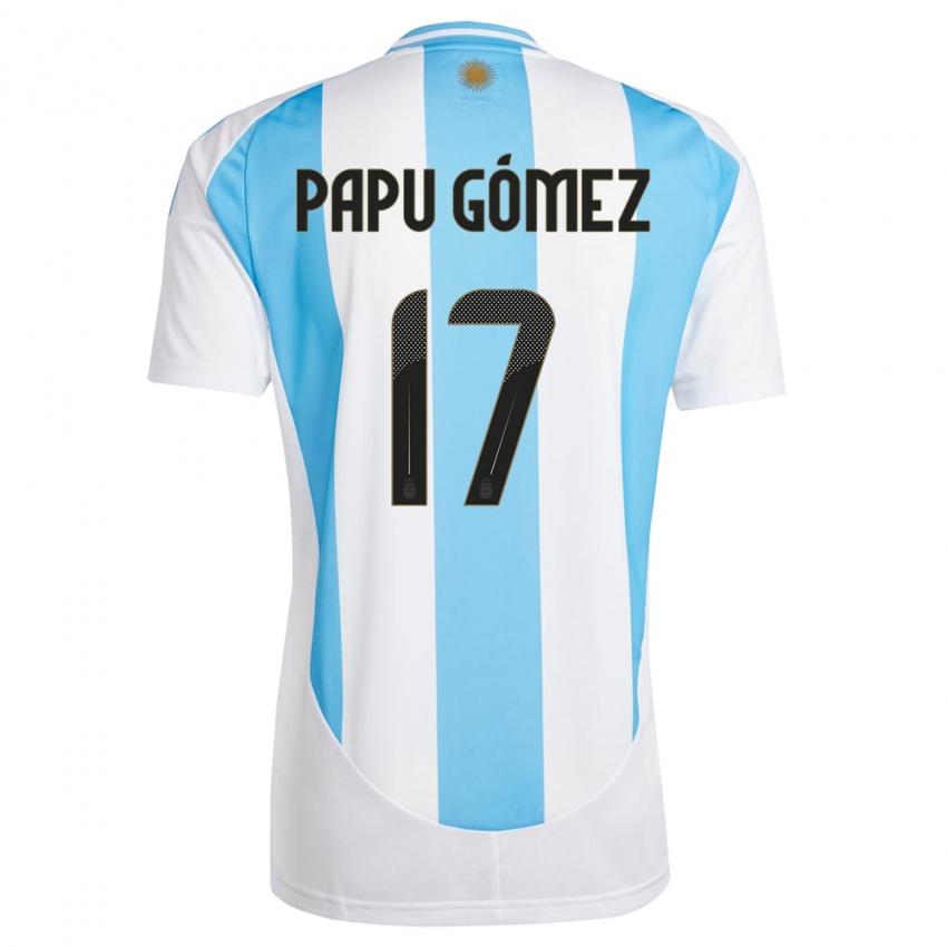 Dětské Argentina Papu Gomez #17 Bílá Modrá Domů Hráčské Dresy 24-26 Dres
