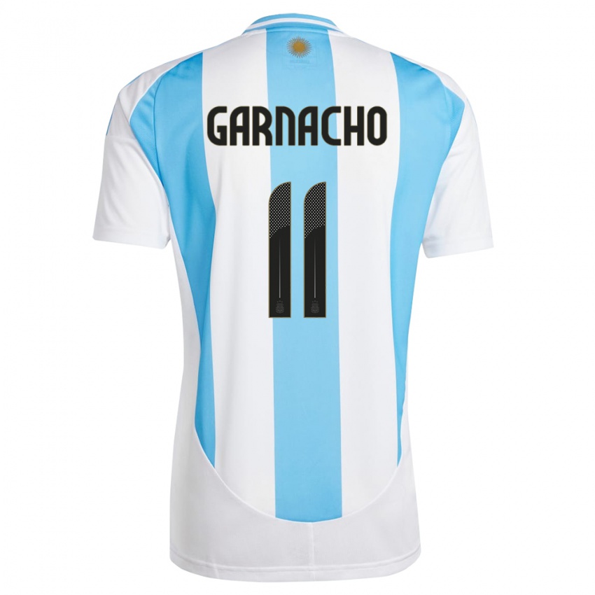 Dětské Argentina Alejandro Garnacho #11 Bílá Modrá Domů Hráčské Dresy 24-26 Dres