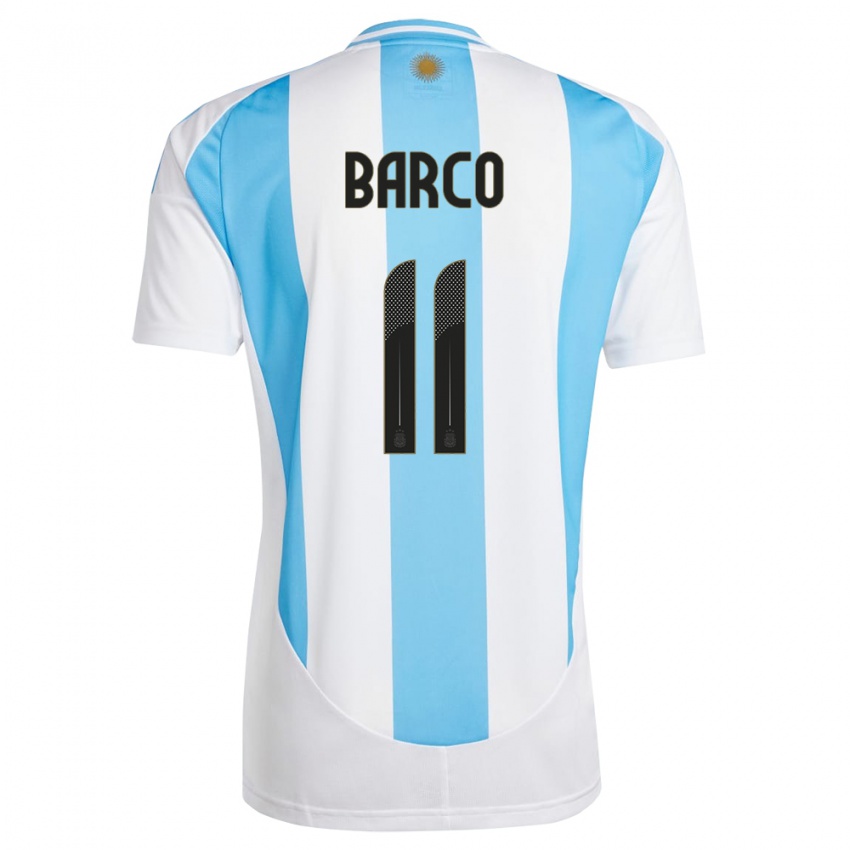 Dětské Argentina Ezequiel Barco #11 Bílá Modrá Domů Hráčské Dresy 24-26 Dres