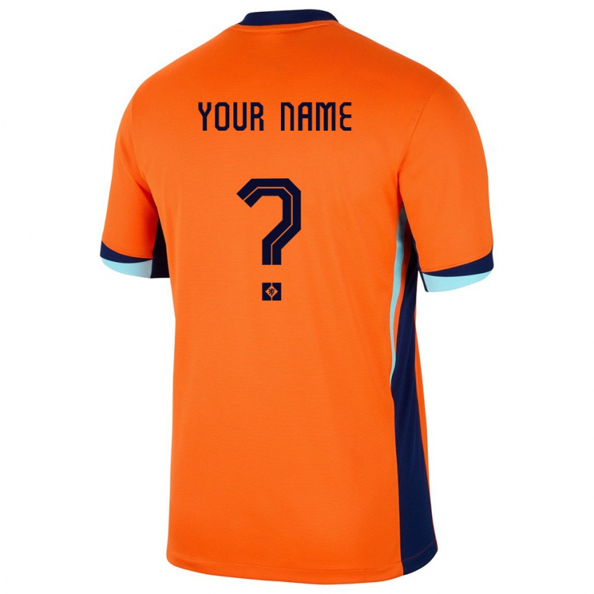Dětské Nizozemsko Tvé Jméno #0 Oranžový Domů Hráčské Dresy 24-26 Dres