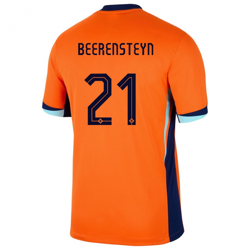 Dětské Nizozemsko Lineth Beerensteyn #21 Oranžový Domů Hráčské Dresy 24-26 Dres