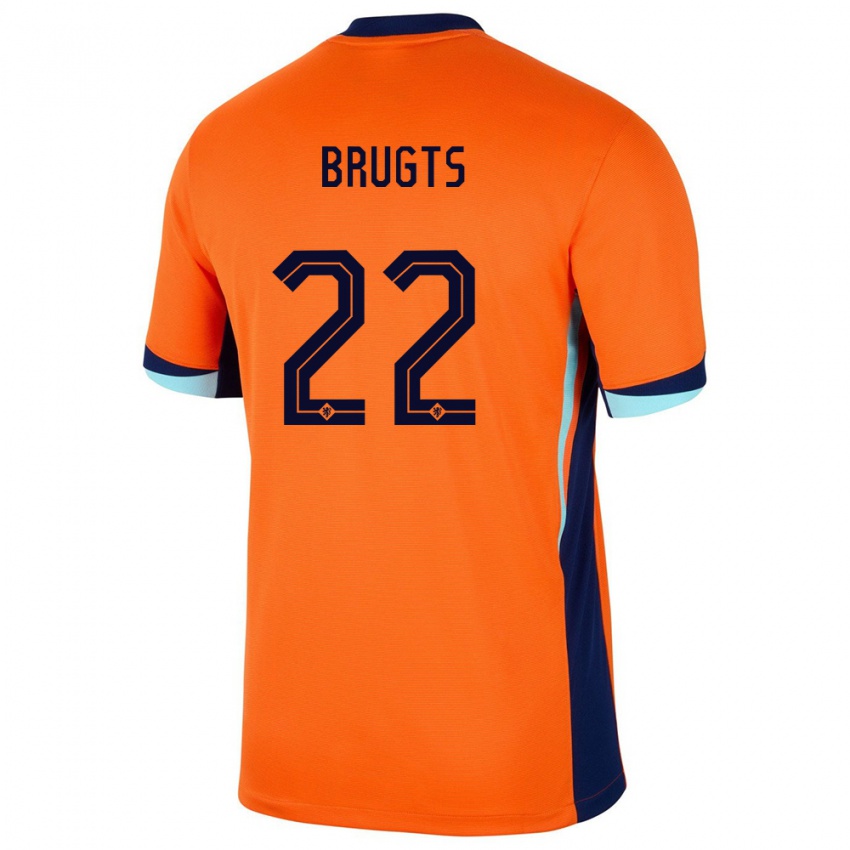 Dětské Nizozemsko Esmee Brugts #22 Oranžový Domů Hráčské Dresy 24-26 Dres
