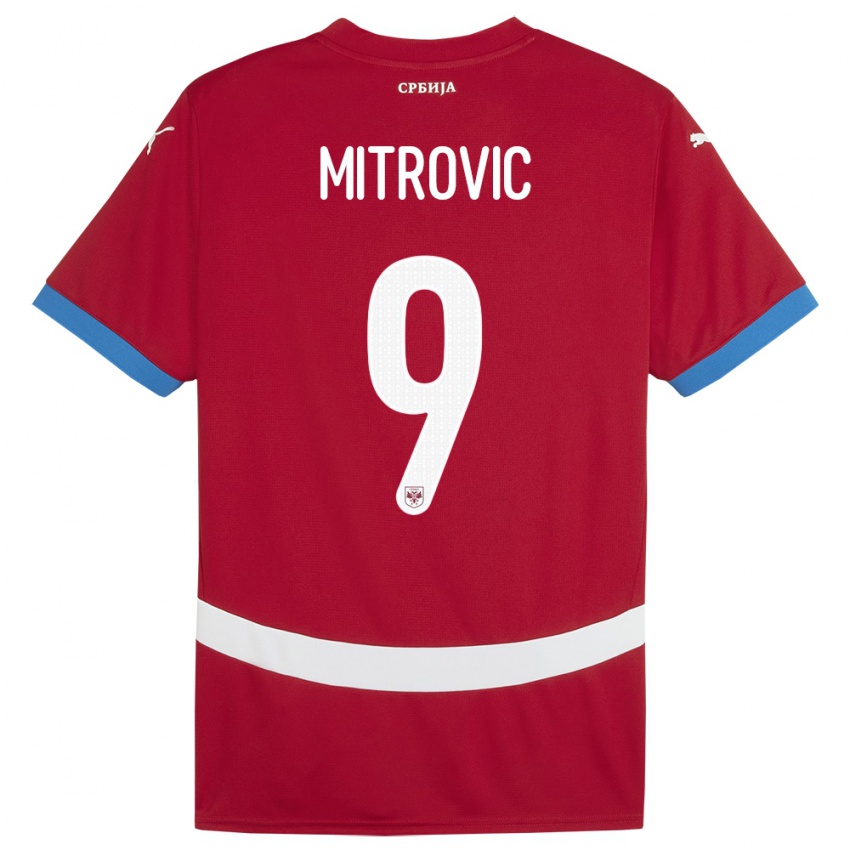 Dětské Srbsko Aleksandar Mitrovic #9 Červené Domů Hráčské Dresy 24-26 Dres