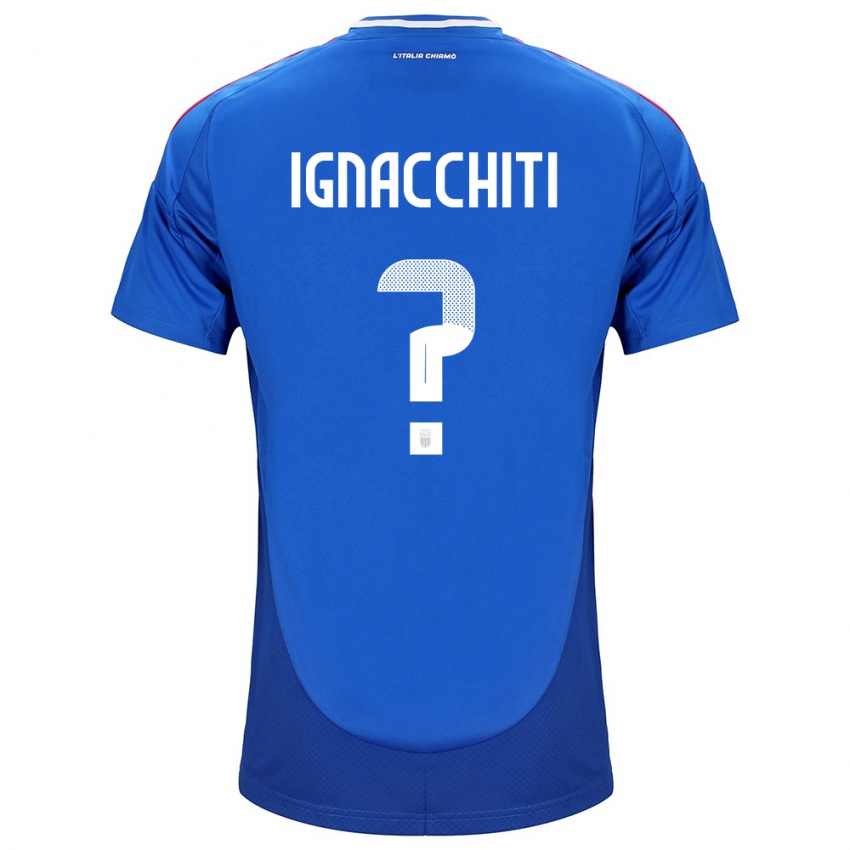 Dětské Itálie Lorenzo Ignacchiti #0 Modrý Domů Hráčské Dresy 24-26 Dres