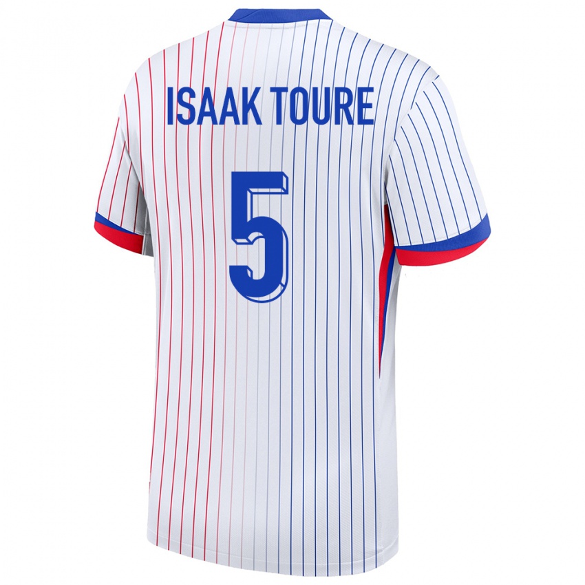Dětské Francie Souleymane Isaak Toure #5 Bílý Daleko Hráčské Dresy 24-26 Dres