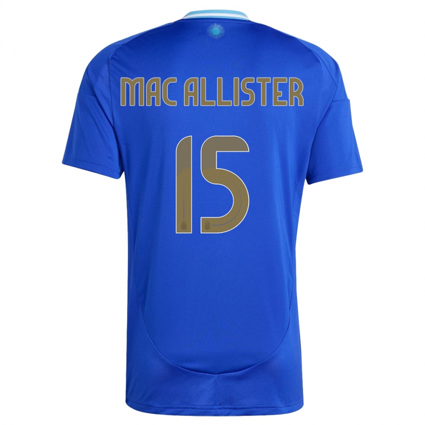 Dětské Argentina Alexis Mac Allister #15 Modrý Daleko Hráčské Dresy 24-26 Dres
