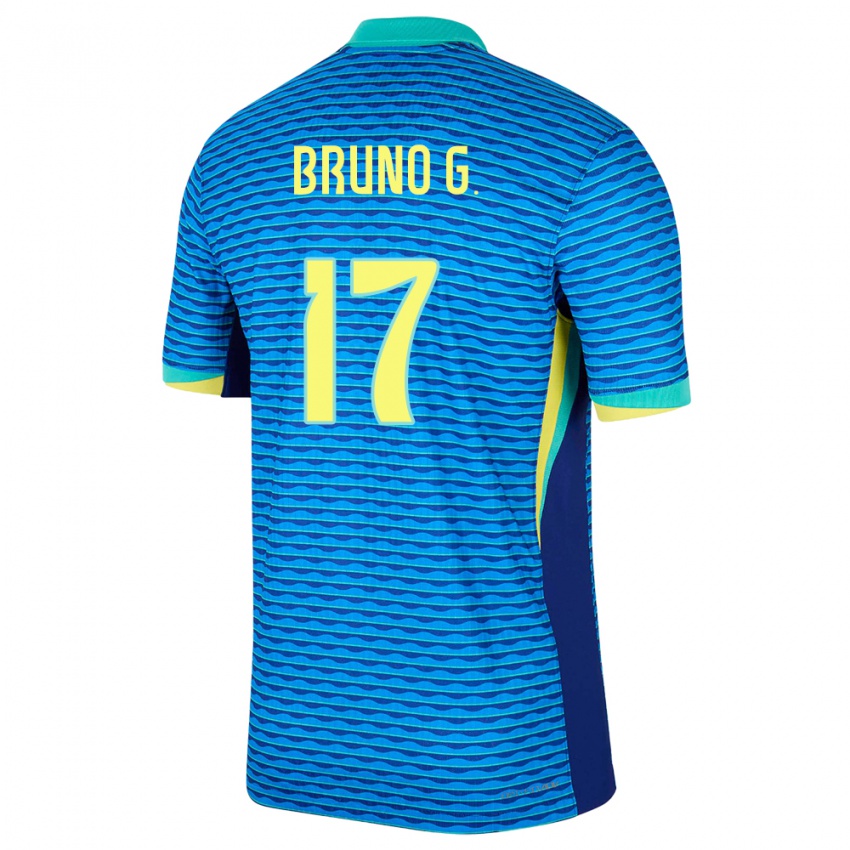 Dětské Brazílie Bruno Guimaraes #17 Modrý Daleko Hráčské Dresy 24-26 Dres