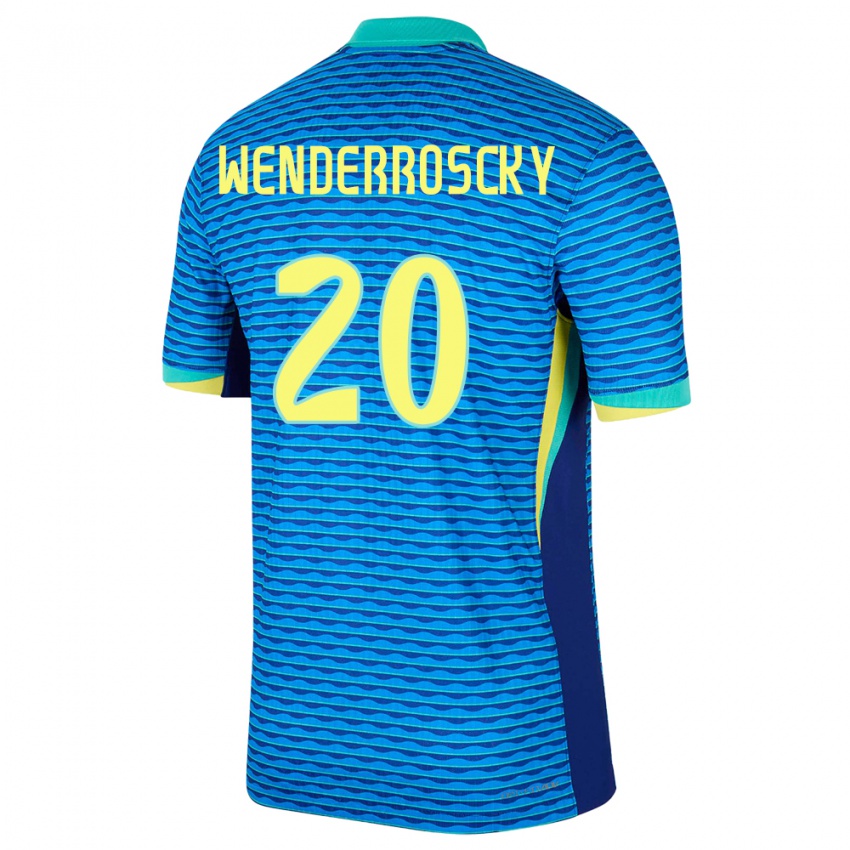 Dětské Brazílie Arthur Wenderroscky #20 Modrý Daleko Hráčské Dresy 24-26 Dres