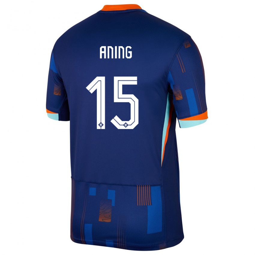 Dětské Nizozemsko Prince Aning #15 Modrý Daleko Hráčské Dresy 24-26 Dres