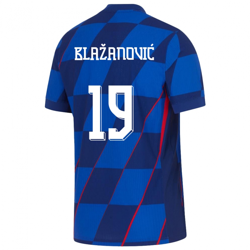 Dětské Chorvatsko Antonio Blazanovic #19 Modrý Daleko Hráčské Dresy 24-26 Dres