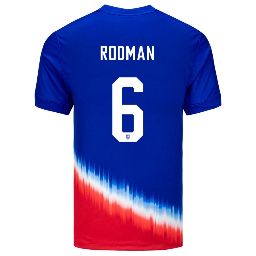 Dětské Spojené Státy Americké Trinity Rodman #6 Modrý Daleko Hráčské Dresy 24-26 Dres