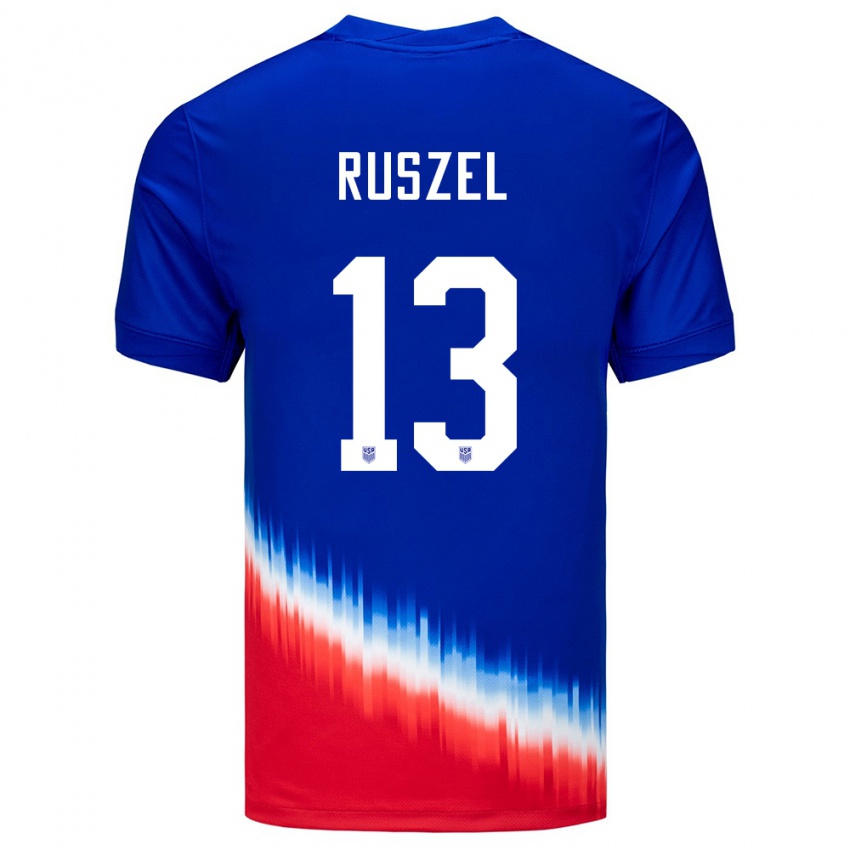 Dětské Spojené Státy Americké Marcel Ruszel #13 Modrý Daleko Hráčské Dresy 24-26 Dres