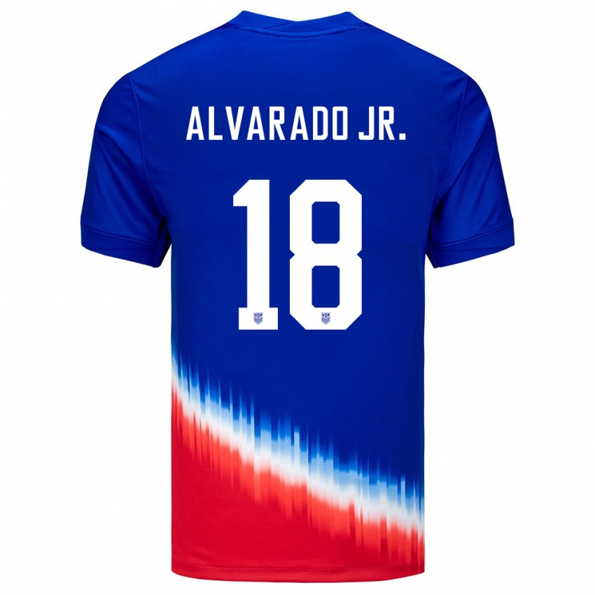 Dětské Spojené Státy Americké Alejandro Alvarado Jr #18 Modrý Daleko Hráčské Dresy 24-26 Dres