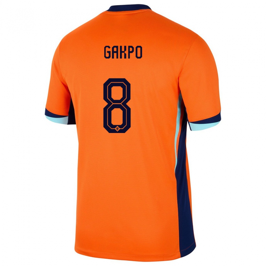 Pánské Nizozemsko Cody Gakpo #8 Oranžový Domů Hráčské Dresy 24-26 Dres
