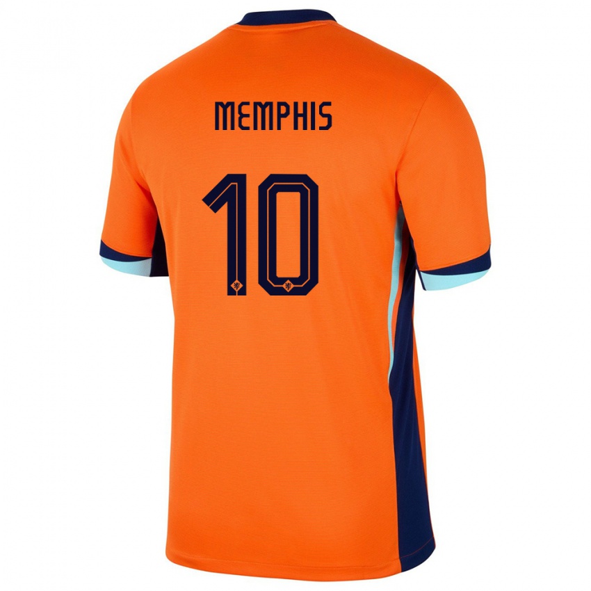 Pánské Nizozemsko Memphis Depay #10 Oranžový Domů Hráčské Dresy 24-26 Dres